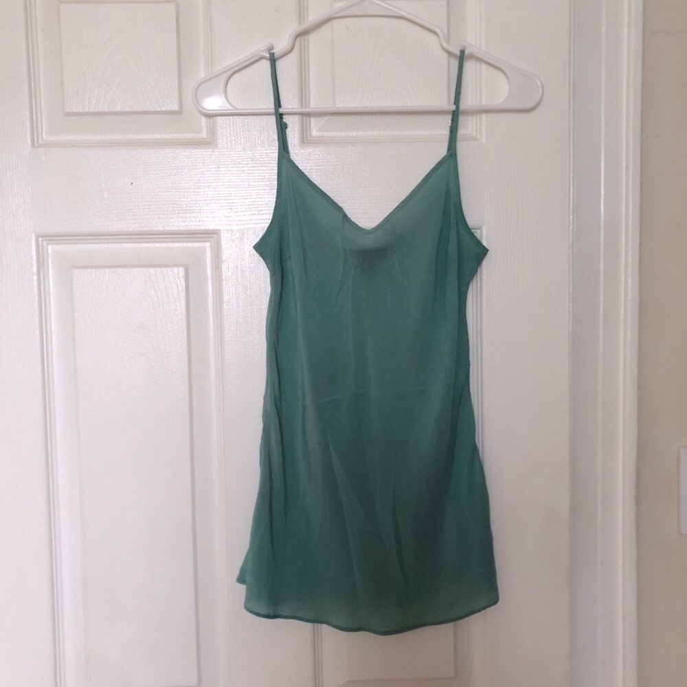 J Crew Silk Cami Shell Mint Green XXS